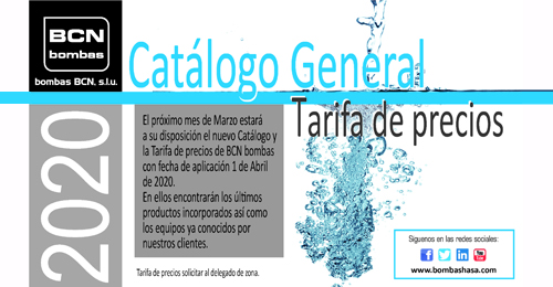 Nuevo Catálogo y Tarifa 2020